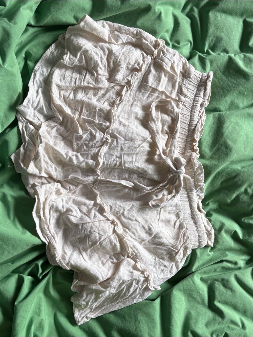 Light Beige Ruffle Shorts
